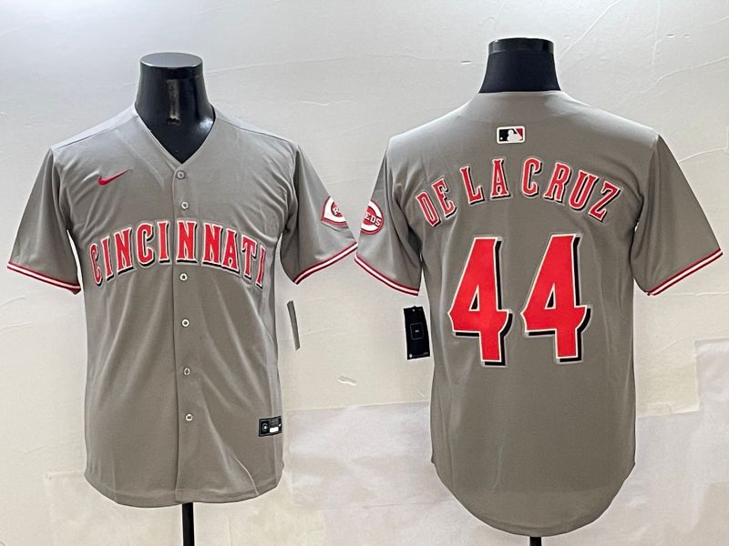 Men Cincinnati Reds #44 Delacruz Grey Game Nike 2025 MLB Jersey style 1